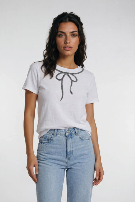 Bow Jane Perfect Tee in White