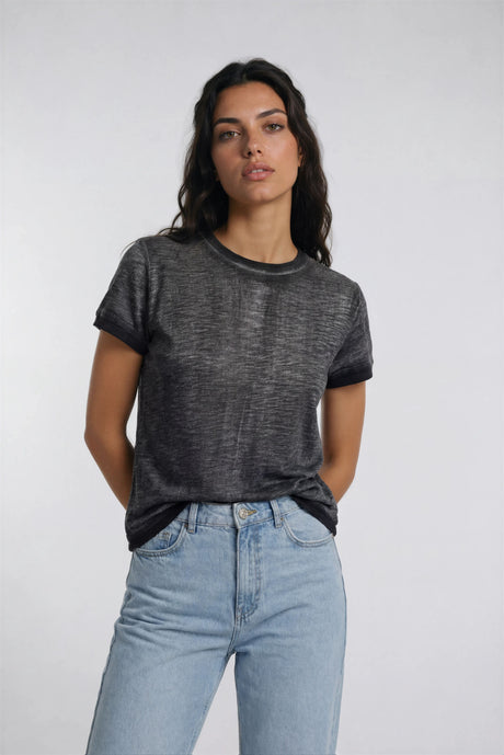 Double Jane Double Perfect Tee in Black