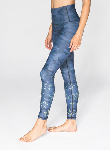 CHRLDR-BLACK CAMO STARS - High Waisted Leggings