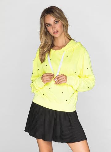 CHRLDR-GLITTER STARS - Crop Pullover Hoodie
