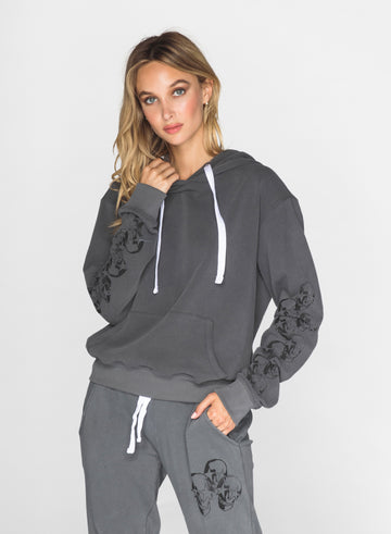 CHRLDR-FADED STAR SKULLS - Kangaroo Hoodie