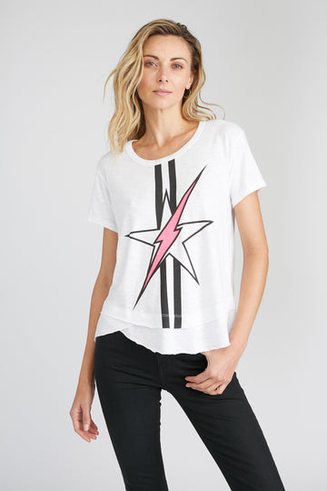 CHRLDR-LIGHTNING STAR — Mock Layer T-Shirt