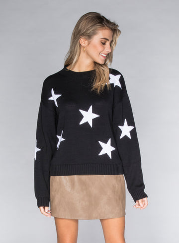 CHRLDR-STARS - Dropped Shoulder Sweater