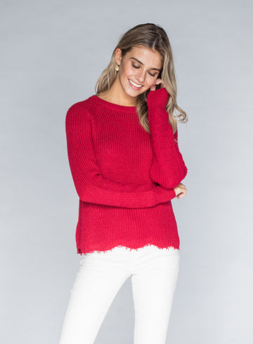 CHRLDR-LINDA - Shredded Sweater