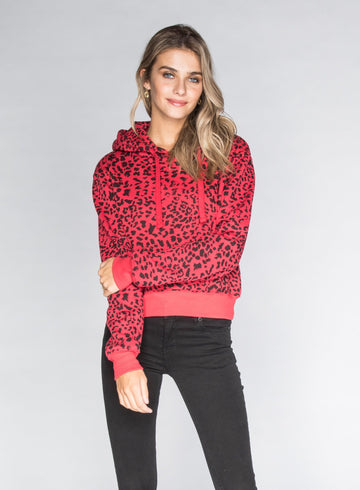 CHRLDR-LEOPARD - Crop Pullover Hoodie