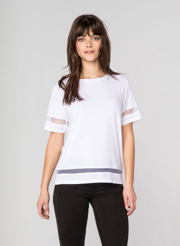 CHRLDR-TULLE INSERTS - Wide T-Shirt