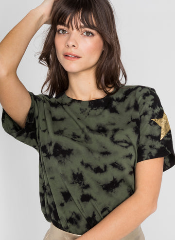 CHRLDR-SLEEVE STAR - Wide T-Shirt