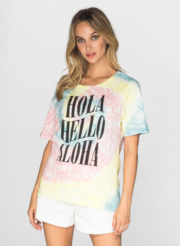 CHRLDR-HOLA HELLO ALOHA - Wide T-Shirt