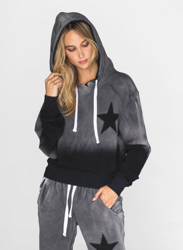 CHRLDR-STAR STENCIL - Crop Pullover Hoodie