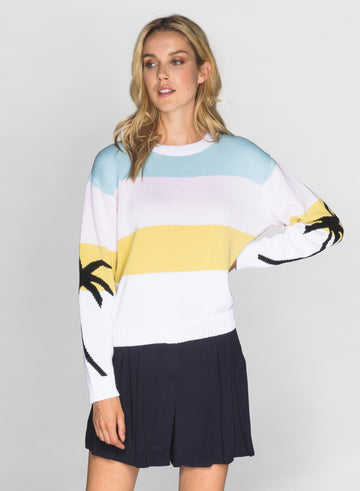 CHRLDR-PASTEL PALMS - Dropped Shoulder Sweater