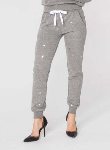CHRLDR-GOLD SCATTERED STARS - Flat Pocket Sweatpants