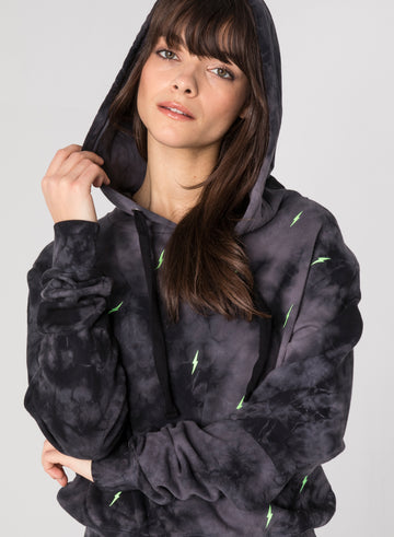 CHRLDR-TINY BOLTS - Crop Pullover Hoodie