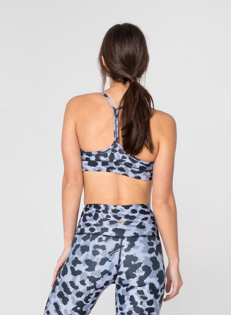 CHRLDR-GREY LEOPARD - Victory Sports Bra