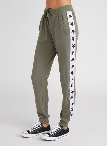 CHRLDR-TUXEDO STARS — Flat Pocket Sweatpants