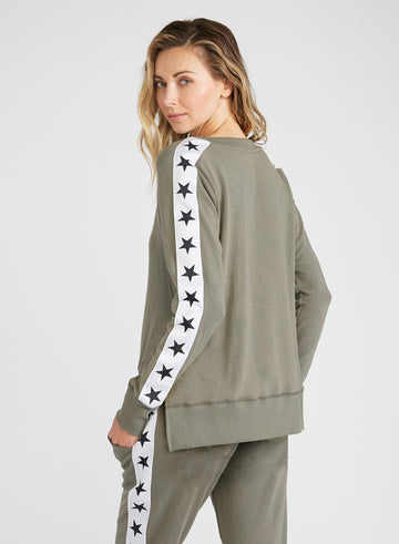CHRLDR-TUXEDO STARS — Side Slit Sweatshirt