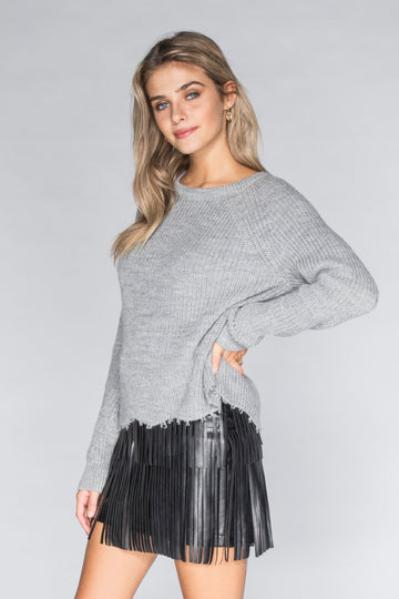 CHRLDR-LINDA — Shredded Sweater