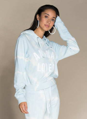 CHRLDR-ANIMAL LOVER — Crop Pullover Hoodie