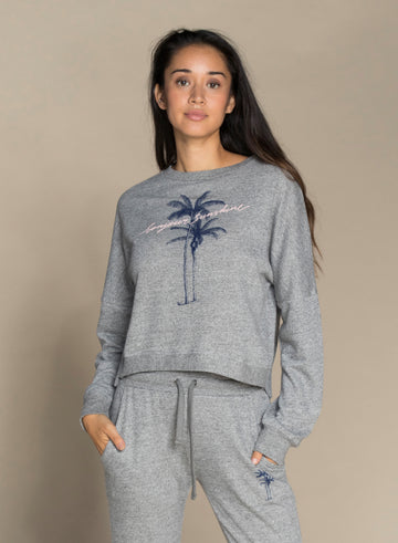 CHRLDR-BONJOUR SUNSHINE — Crossed Back Sweatshirt