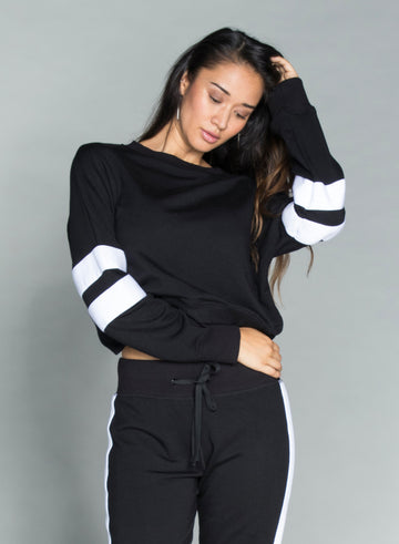 CHRLDR-SLEEVE INSERT — Crossed Back Sweatshirt