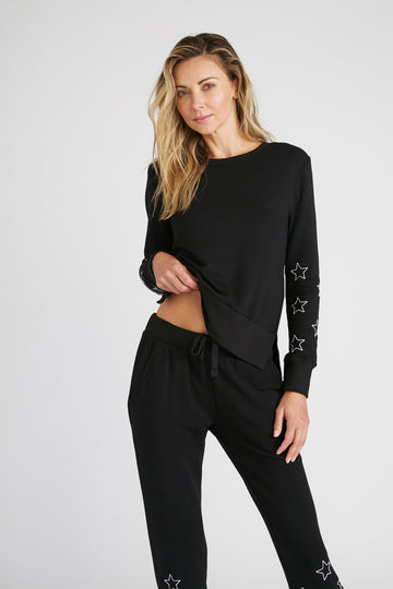 CHRLDR-Stitched Stars - Side Slit Sweatshirt