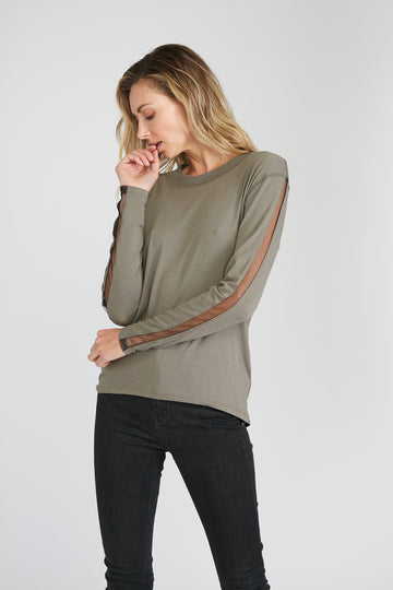 CHRLDR-Tulle Inserts - High-Low Long Sleeve T-Shirt